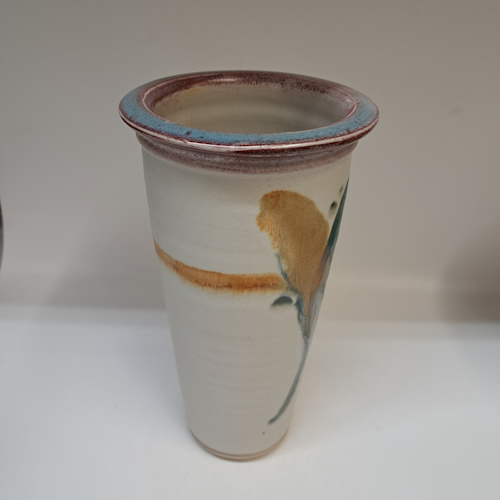 #250759 Flower Vase, Sand/Rose/Teal $28 at Hunter Wolff Gallery